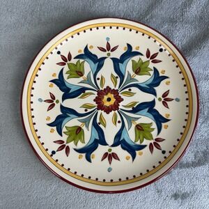 Bobby Flay Sevilla Salad Plate 8" Red Trim Discontinued NEW